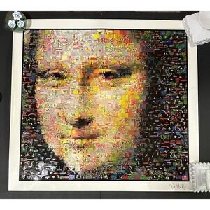 Neil J Farkas Mona Lisa Photo Mosaic Seriolithograph Signed Pop Art Print ROLLED